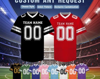 Custom Football Jersey, Personalized Team Name & Number Football Jersey for Men Women Kid, Customize Football Jerseys Team Uniform, Fan Gift