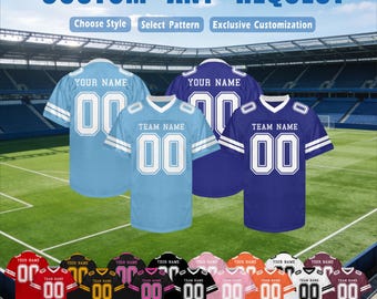 Custom Football Jersey Personalized embroidery Name Number football Shirts Sports Uniform Holiday Gifts for Men Women Kids Toddler Fan
