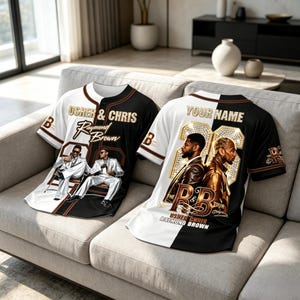Custom Usher Chris Brown Baseball Jersey, R&B Inspired Concert Shirt, Personalized Name Music Outfit, Hip Hop Fan Jersey, Tour Merch 2026
