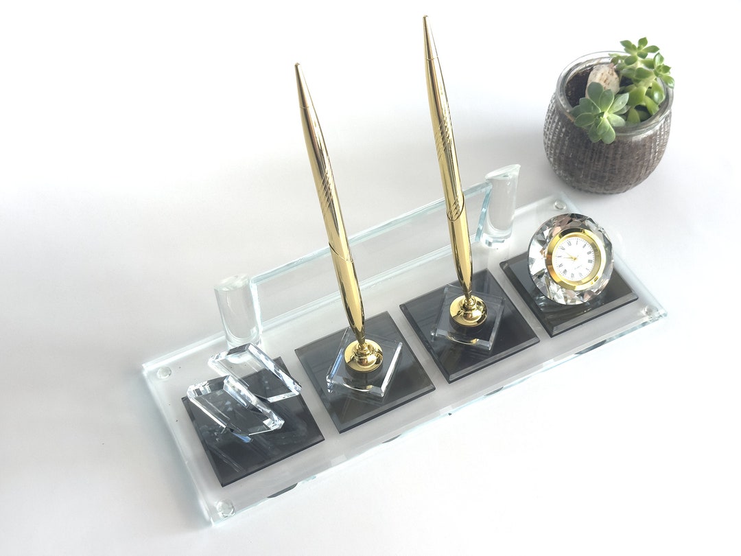 Luxury Custom Desk Name Plate Gold Detailed, Personalized Crystal Desk ...