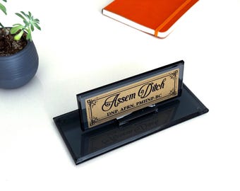 Placa personalizada de cristal negro para escritorio de enfermería / Regalo para enfermera practicante (DNP, APRN, PMHNP)
