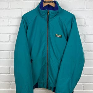 Vintage 90s LL Bean Fleece Lined Warm Up Nylon Bomber Jacket Size L