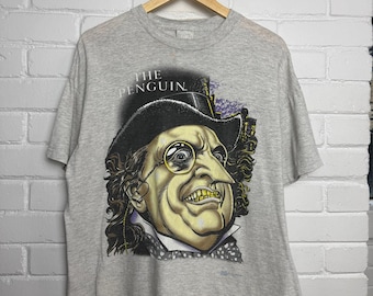 Vintage 1992 The Penguin Batman DC Comics Animated Movie Promo T Shirt Size L 90s