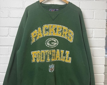 Vintage 90s Green Bay Packers NFL Football Graphic Crewneck Sweatshirt Size XL