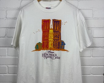 Vintage 1998 Hunchback Of Notre Dame Title Hit Movie Promo T Shirt Size XL 90s