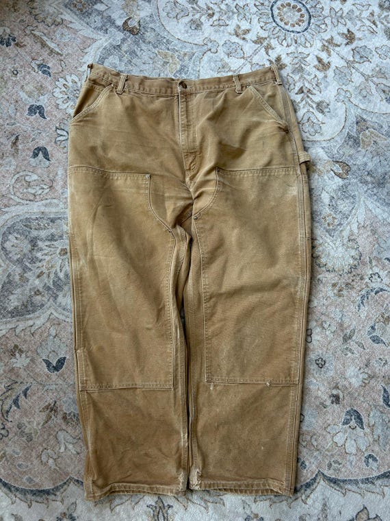 Vintage 90s Carhartt Canvas Work-wear Double Knee Dungaree Fit  