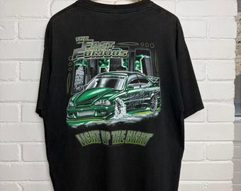 Vintage The Fast And The Furious Light Up The Night Car Neon Movie Promo T Shirt Size XL