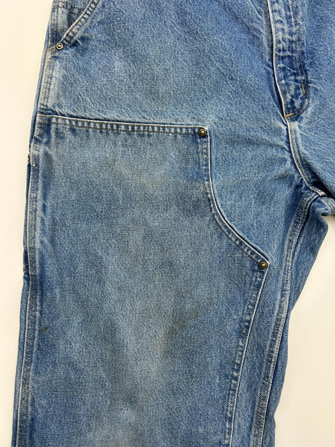 Carhartt Tapered Denim Pants for Men, W37 cotton blue type Vintage Second Hand