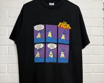Vintage 1996 The Tick Comic Strip Not Going Crazy Animated Cartoon T Shirt Size XL 90s