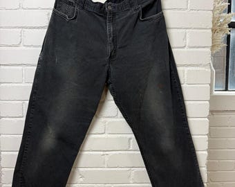 Carhartt Relaxed Fit Carpenter Work Wear Faded Black Pants Size 37W