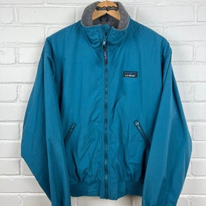 Vintage 90s LL Bean Fleece Lined Nylon Three Season Bomber Jacket Size M