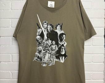 Vintage 1995 Star Wars The Rebels Against The Empire Yoda Anakin Padme Movie Promo T Shirt Size XXL 90s