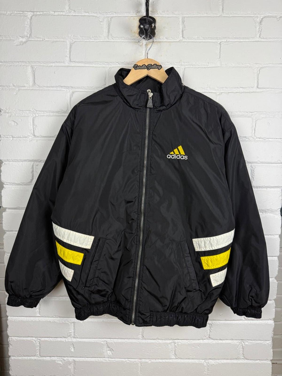 Vintage 90s Adidas Embroidered Logo Insulated Nylon Bomber