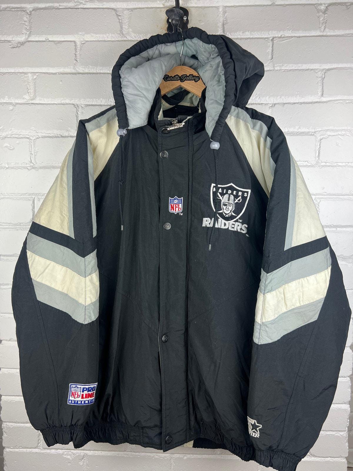 Vintage 90s Oakland Raiders NFL Pro Line Insulated Full Zip Vintage 90s Oakland Raiders NFL Pro Line Insulated Full Zip