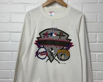 Vintage 1992 National League Championship Braves Vs Pirates MLB Sweatshirt Size XL 90s