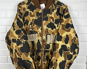 Vintage 80s/90s Columbia Sportswear Duck Camo Insulated Reversible Bomber Jacket Size L Tall