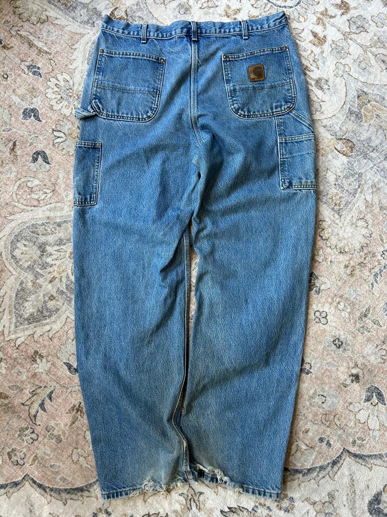 Vintage Carhartt Denim Work-wear Double Knee Pants Size 37W B73 - Etsy