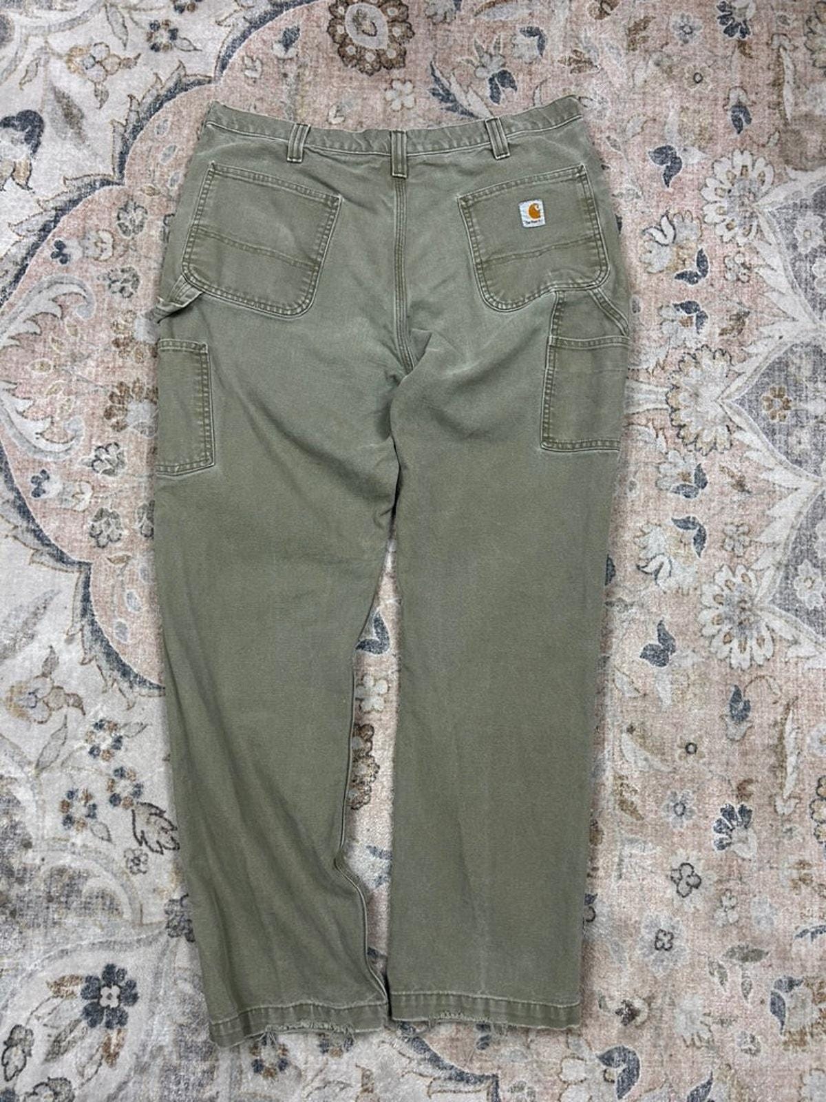 Carhart painterpants mossgreen 38×30 Carhartt Men's Relaxed Fit Moss Canvas Work pants ( 33 x 34