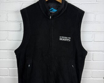 Vintage 90s Mission To Mars Movie Promo Embroidered Cast And Crew Fleece Vest Size L