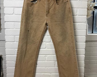 Carhartt Work Wear Relaxed Fit Canvas Beige Pants Size 33W