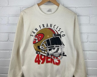 Vintage 90s San Francisco 49ers NFL Helmet Graphic Sweatshirt Size M