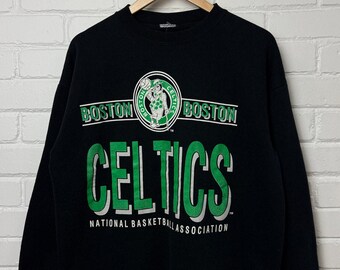 Vintage 90s Boston Celticts NBA Basketball Big Graphic Logo 7 Sweatshirt Size L