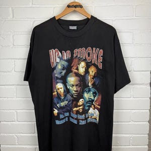 Up in Smoke Tour Tee Crew Dr.dre Ice Cube Eminem Snoop Dog Rap Tee 
