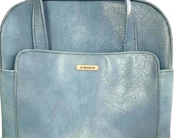 Blue Samsonite Suitcase Vintage Carry On Luggage 1960s Travel Case Retro