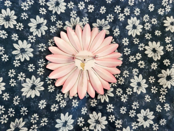 Vintage Large Enamel Flower Brooch - image 2