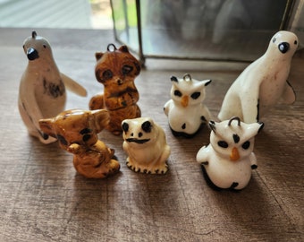 Collection of 7 Vintage Hand Painted Ceramic Animals