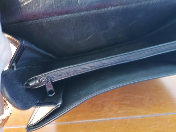 Vintage 1990's Black Sasha Handbag with Large Gol… - image 6