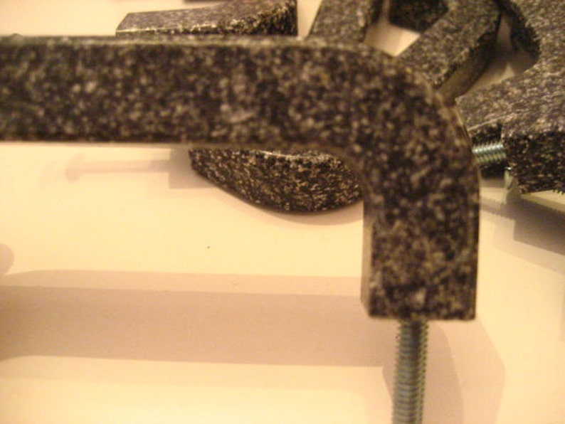 Set of 8 Vintage 1980s Black and Grey Retro Acrylic Dresser Drawer Pulls