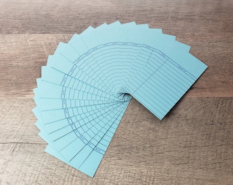 Set of 20 Vintage Paper Library Cards for Books- Blue