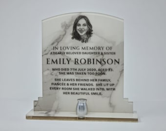 Cambered Top Personalised Engraved Acrylic Plaque