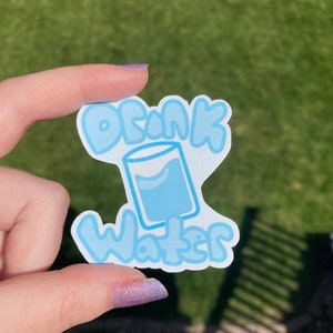 Drink water water bottle sticker ~ waterproof, glossy