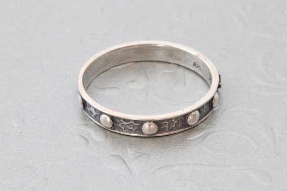 Sterling silver ring solid stripe, Religious ring… - image 7
