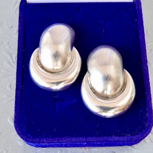 Chunky modernist 925 Sterlingsilberohrringe, ovale konvexe Ohrringe