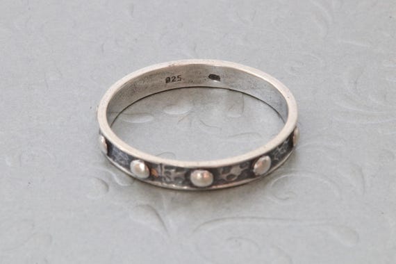 Sterling silver ring solid stripe, Religious ring… - image 8