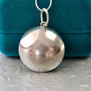 Sterling silver ball necklace, Round silver ball on a chain, Minimalistic necklace