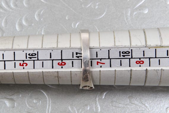 Solid sterling silver striped ring with blue and … - image 10