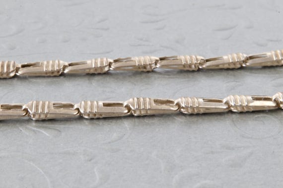 Wide sterling silver chain rectangular geometric … - image 8