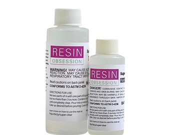 Resin Obsession super clear epoxy resin 6 oz kit - jewelry quality resin - bubble releasing formula designed for resin molds - hard curing