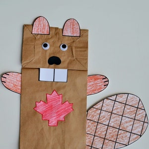 MODÈLE de marionnette de sac en papier BEAVER
