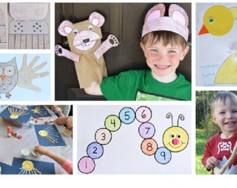 40+ pages NUMBER CRAFT workbook with TEMPLATES --- learn, get creative, and have fun! Bonus: Monkey puppet download also included.