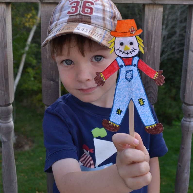 Template for a Paper Doll Scarecrow / puppet pdf image 1