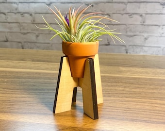 Supporto per piante aeree in terracotta / Decorazione da scrivania in stile boho / Accessori per mensole per piante da interno / Piccola fioriera da scrivania per Tillandsia