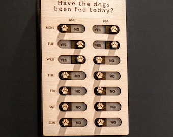 Personalized Daily Feeding Reminder - Have the dogs been fed today?
