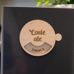 Personalized Wooden Pet Feeding Tracker Fridge Magnet