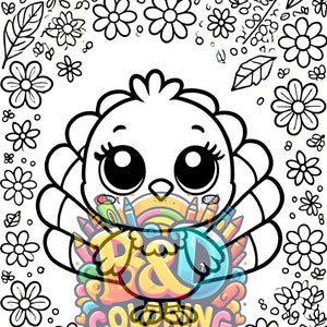 Thanksgiving Joy | 1 | Festive & Thankful Art | Cute Turkey and Harvest Designs | Adult Coloring Book | Thanksgiving Fun | Digital Download