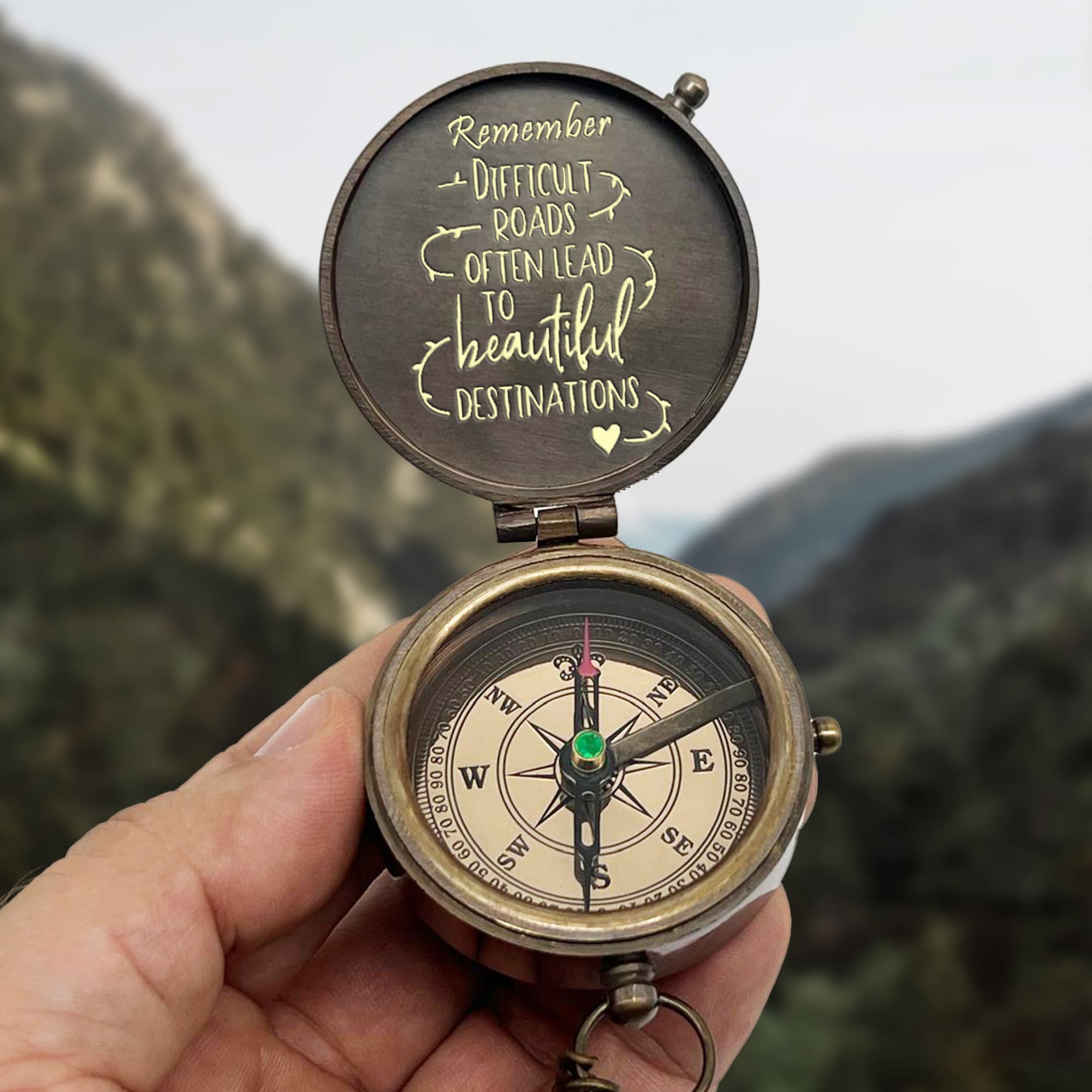 Personalized Brass Compass For Boys – Custom Baptism, First Communion & Christening Gift With Engraving For Teenagers